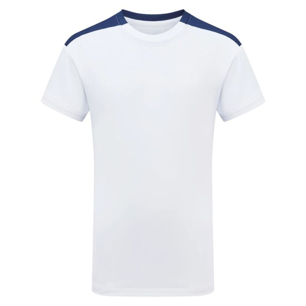 TriDri Childrens/Kids Performance Contrast T-Shirt / White/Navy